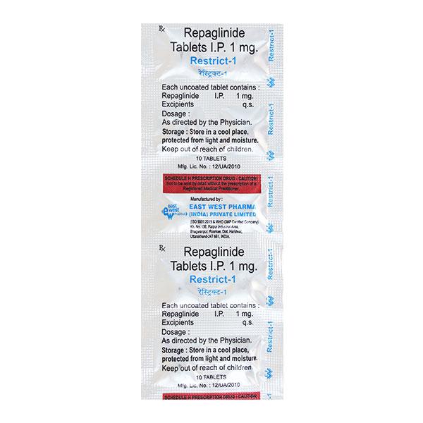 Restrict 1mg Tablet 10'S Price, Uses, Side effects, Substitutes | Netmeds