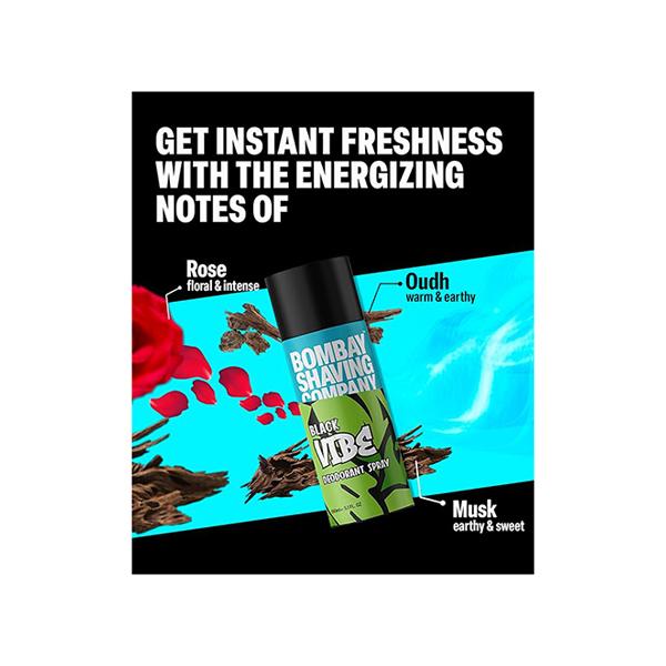 Bombay Shaving Company Body Spray for Men, 150ml each Red Spice and Black  Vibe 2's