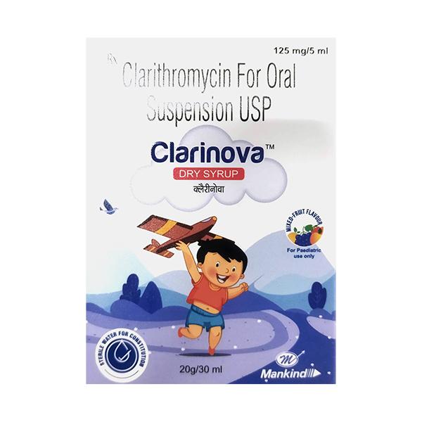 clarinova 125mg mixed fruit flavour dry syrup 30ml