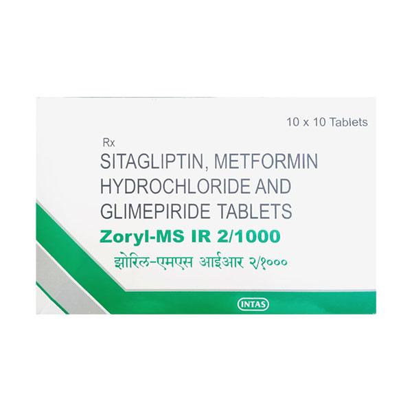 Buy ZORYL MS IR 2/1000 Tablet 10's Online | Netmeds