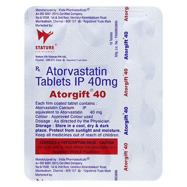 Buy ATORGIFT 40mg Tablet 10's Online at Upto 25% OFF | Netmeds