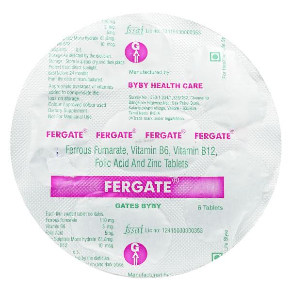 FERGATE Tablet 6's Price, Uses, Side effects, Substitutes | Netmeds