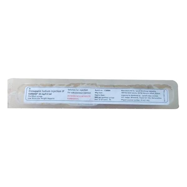 clexane 40mg injection pfs 0.4ml