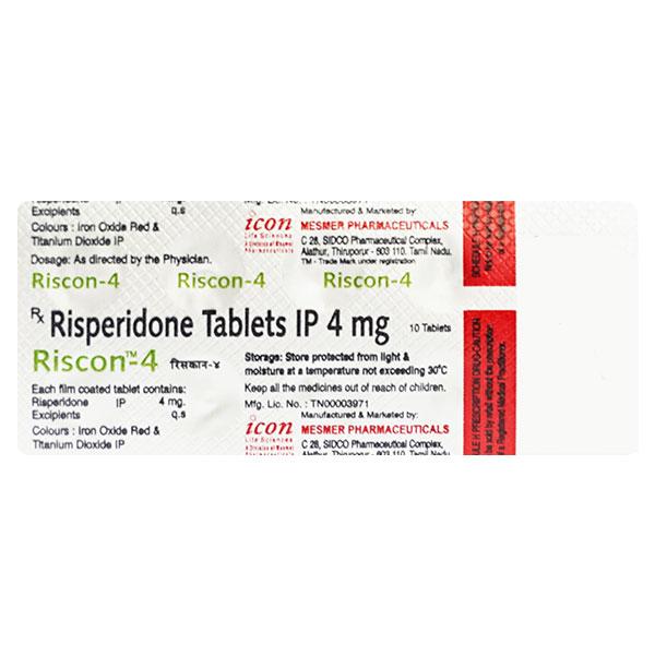 Riscon 4mg Tablet 10'S Price, Uses, Side effects, Substitutes | Netmeds