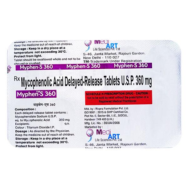 MYPHEN S 360 Tablet 10's Price, Uses, Side effects, Substitutes | Netmeds