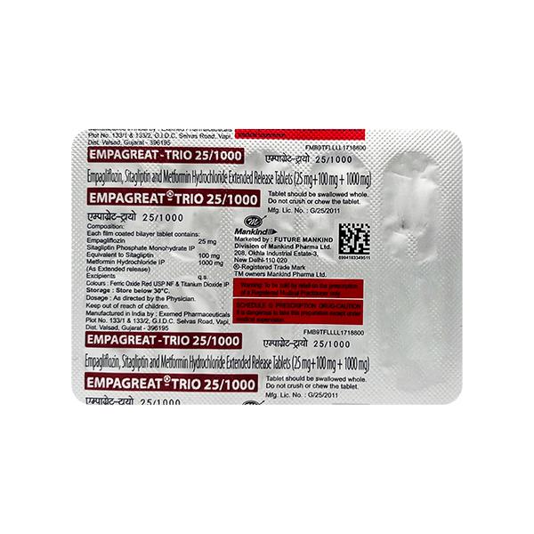 empagreat trio 25 1000 tablet