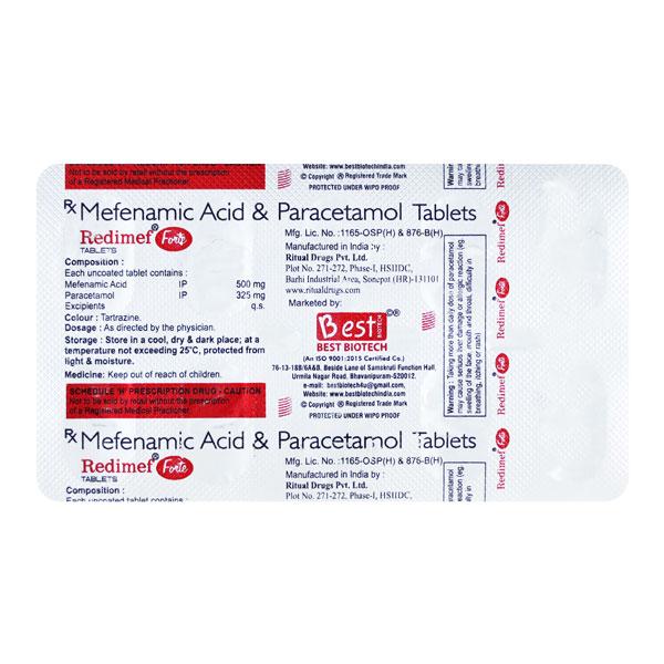 REDIMEF FORTE Tablet 10's Price, Uses, Side effects, Substitutes | Netmeds