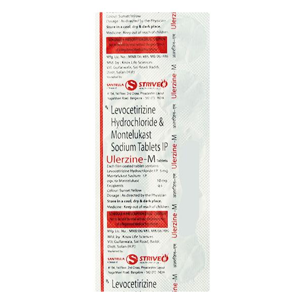 ULERZINE M Tablet 10's Price, Uses, Side effects, Substitutes | Netmeds