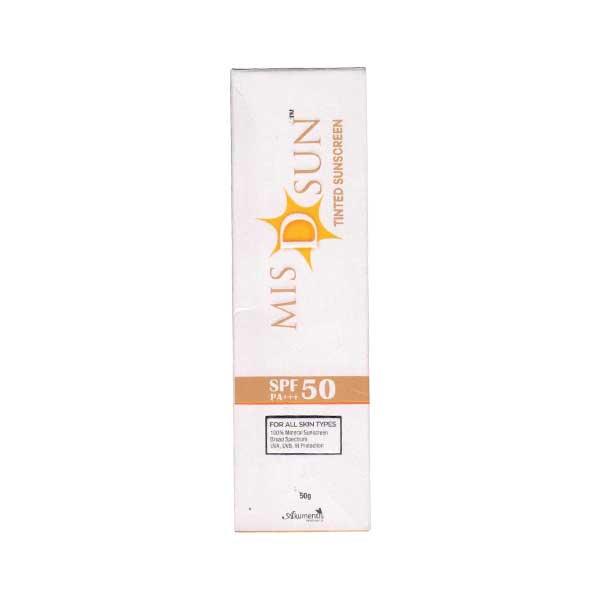 MIS D SUN SPF 50 PA+++ TINTED Sunscreen 50gm Price, Uses, Side effects ...