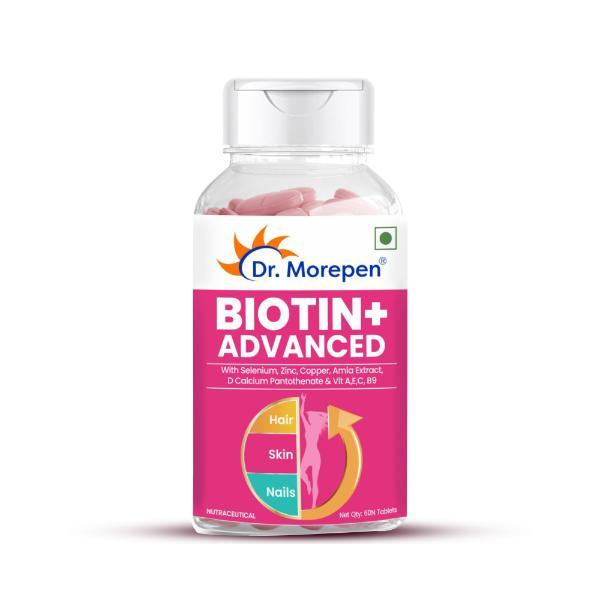 Dr. Morepen Biotin+ Advanced Tablet 60's - Benefits for Hair, Skin, and ...
