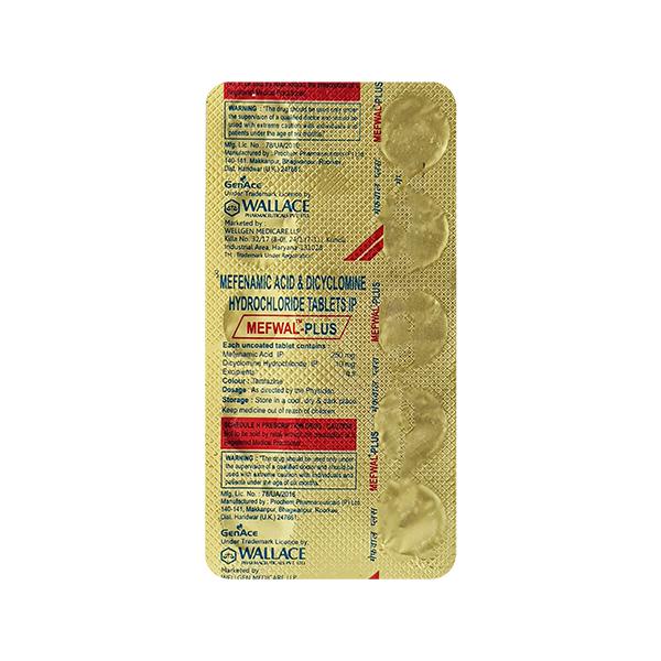 Mefwal Plus Tablet 10'S Price, Uses, Side effects, Substitutes | Netmeds