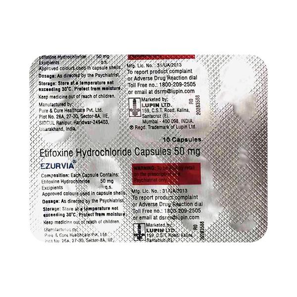 Ezurvia 50mg Capsule 10's Price, Uses, Side effects | Netmeds