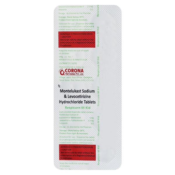 Respicure M Kid 4/2.5mg Tablet 10'S Price, Uses, Side effects ...