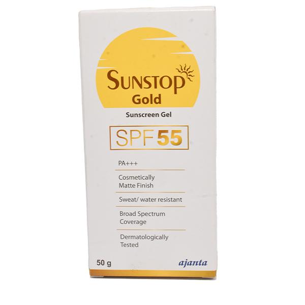 SUNSTOP GOLD SPF 55 PA+++ Sunscreen Gel 50gm Price, Uses, Side effects ...
