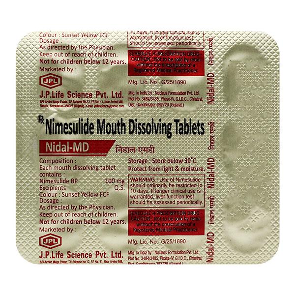 NIDAL MD Tablet 10's Price, Uses, Side effects, Substitutes | Netmeds