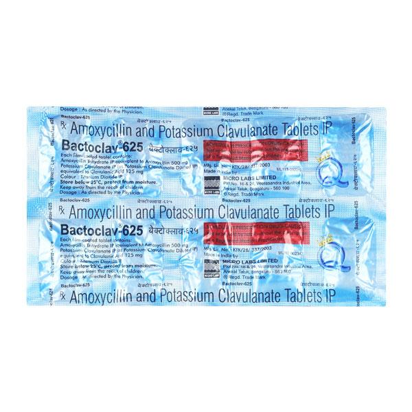 Bactoclav 625mg Tablet 10'S Price, Uses, Side effects, Substitutes ...