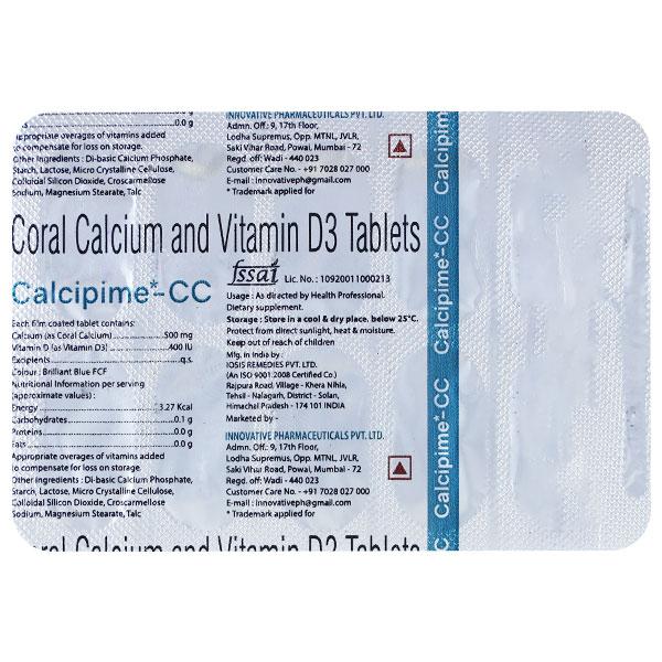 CALCIPIME CC Tablet 10's Price, Uses, Side effects, Substitutes | Netmeds