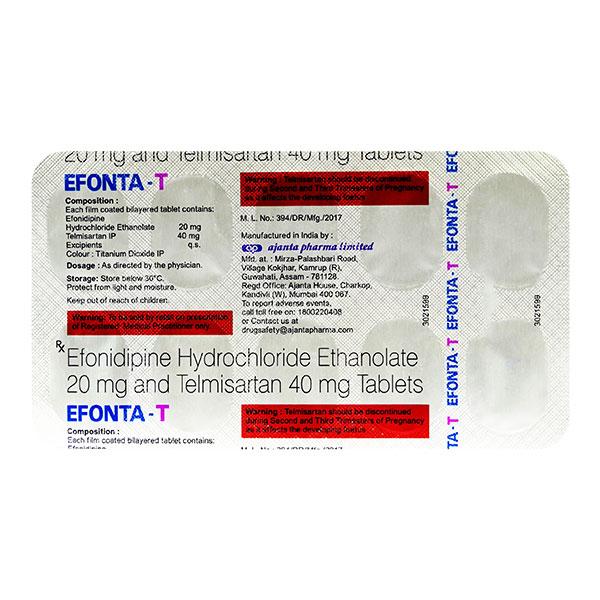 EFONTA T Tablet 10's : Price, Uses, Side Effects | Netmeds