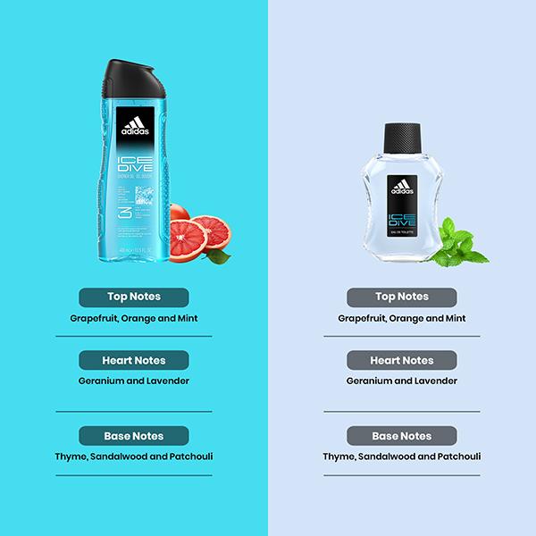 Buy Adidas Ice Dive Eau De Toilette 100ml 3-In-1 Shower Gel
