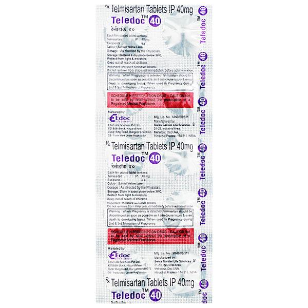 TELEDOC 40mg Tablet 10's : Price, Uses, Side Effects | Netmeds
