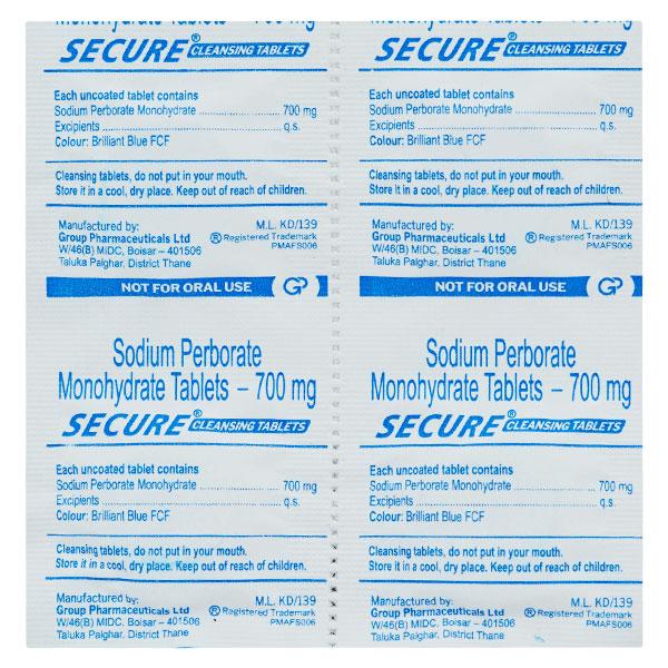 Buy SECURE Cleansing Tablet 4's Online at Upto 25% OFF | Netmeds