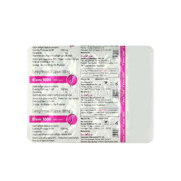 Efem 1000mg Capsule 10's : Price, Uses, Side Effects | Netmeds