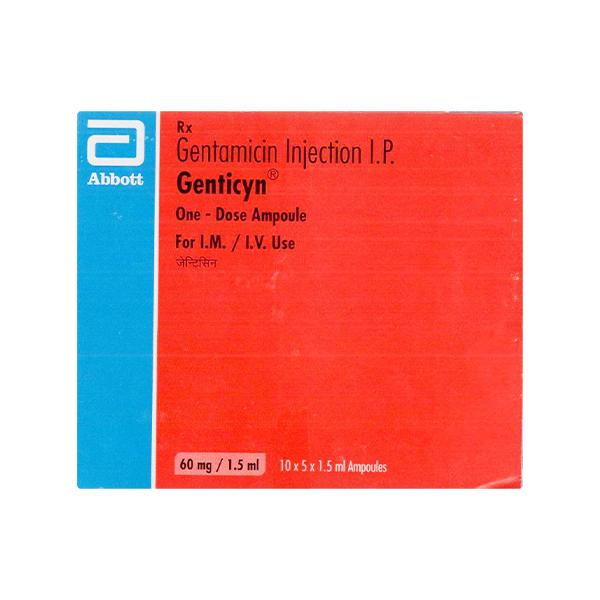 GENTICYN 60mg Injection 1.5ml : Price, Uses, Side Effects | Netmeds