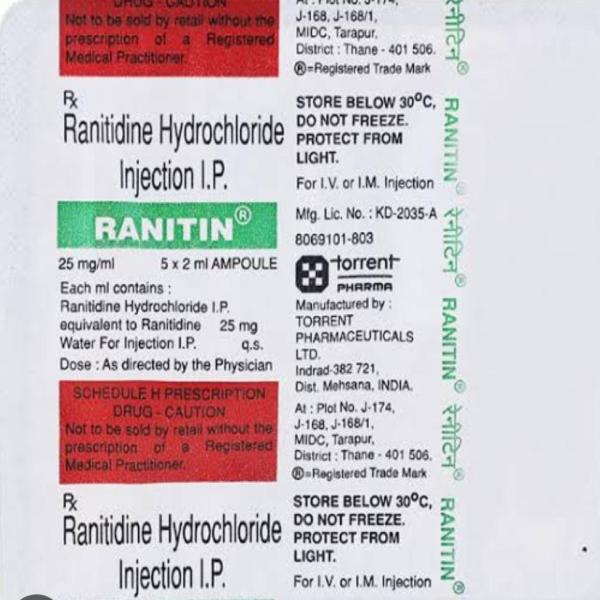 Buy Ranitin Injection 5X2ml Online at Upto 25% OFF | Netmeds