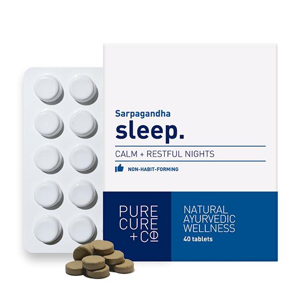 Buy Pure Cure+Co. Sarpagandha Sleep+Restful Nights Tablets 40's Online ...