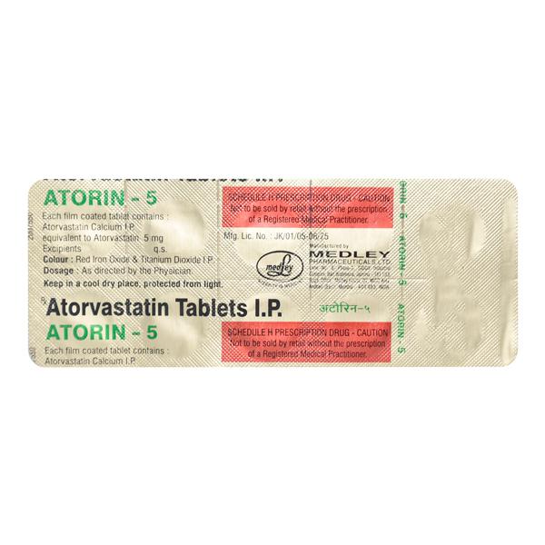 Atorin 5mg Tablet 10'S Price, Uses, Side effects, Substitutes | Netmeds