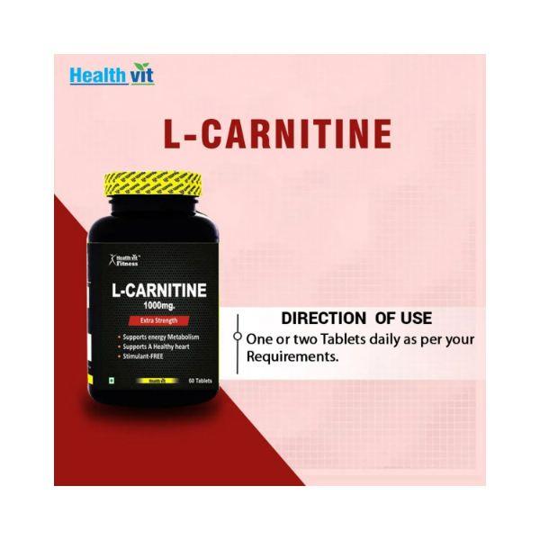 l-carnitine tablets uses Buy Healthvit Fitness L-Carnitine- 60's Online at Best Price L-Carnitine 1000 mg 100 Tablets
