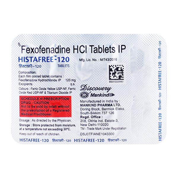 histafree 120mg tablet