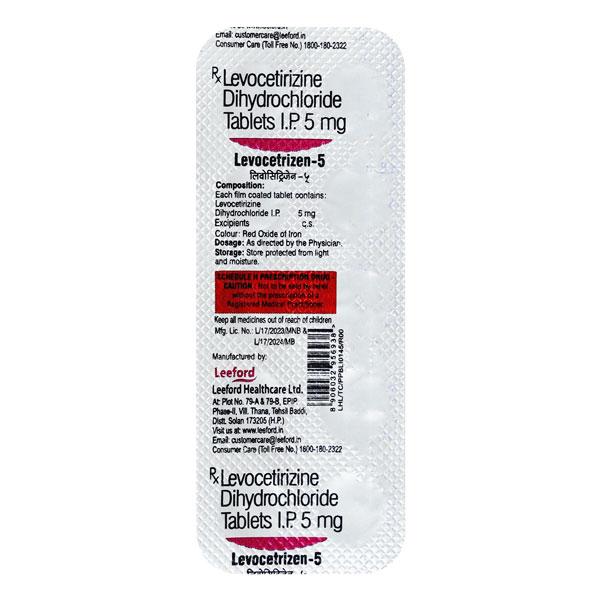 levocetrizen 5mg tablet