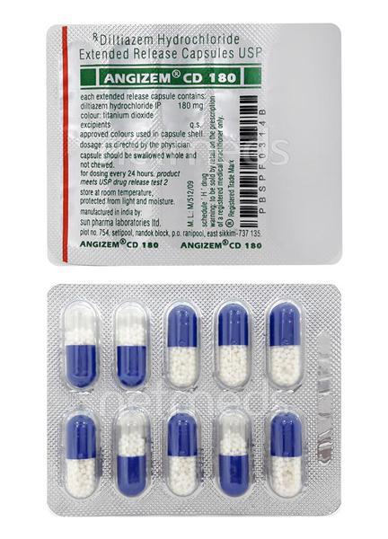 Angizem CD 180mg Capsule 10'S Price, Uses, Side effects, Substitutes ...