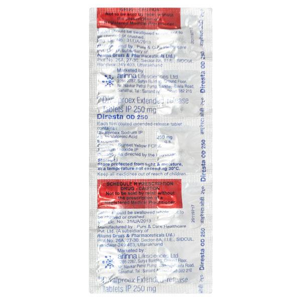 Diresta OD 250mg Tablet 10'S Price, Uses, Side effects, Substitutes ...