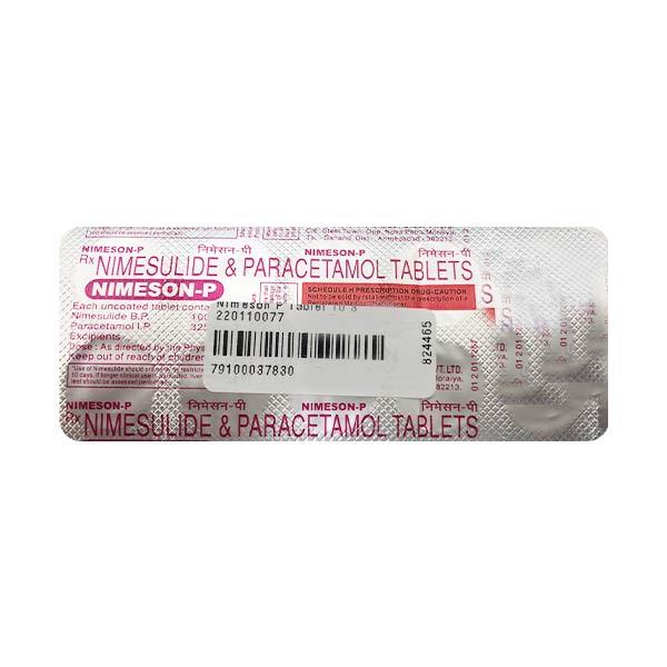 Buy Nimeson P Tablet 10'S Online at Upto 25% OFF | Netmeds