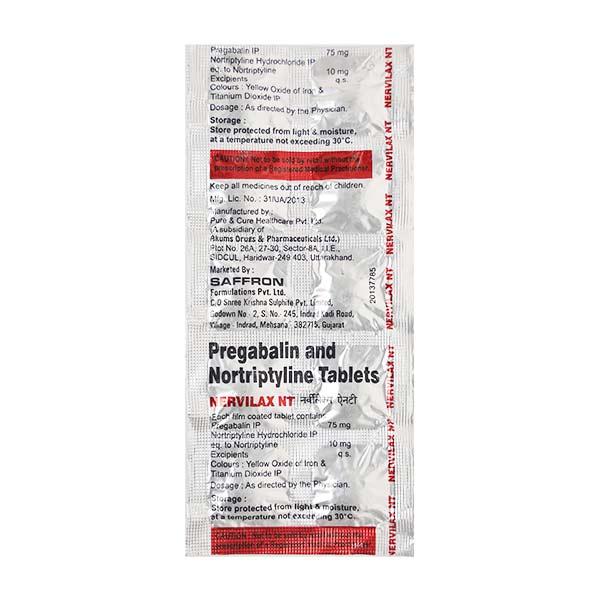 Nervilax NT Tablet 10'S Price, Uses, Side effects, Substitutes | Netmeds