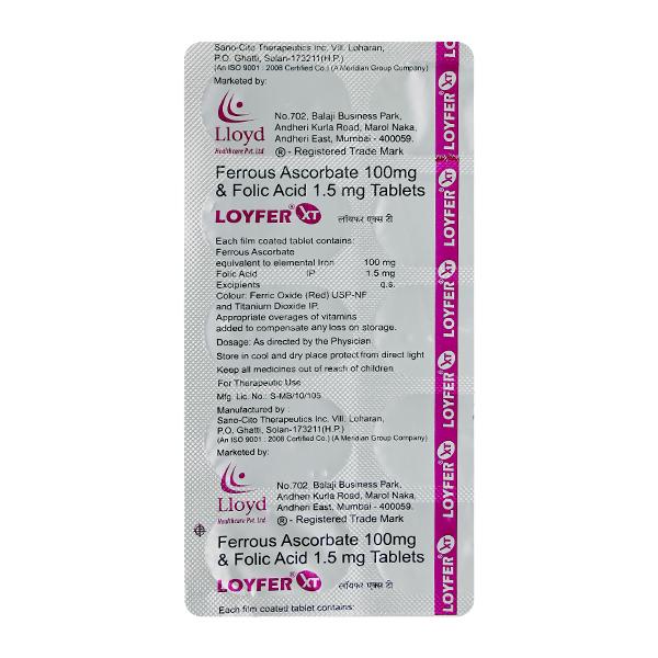 Loyfer XT Tablet 10'S Price, Uses, Side effects, Substitutes | Netmeds