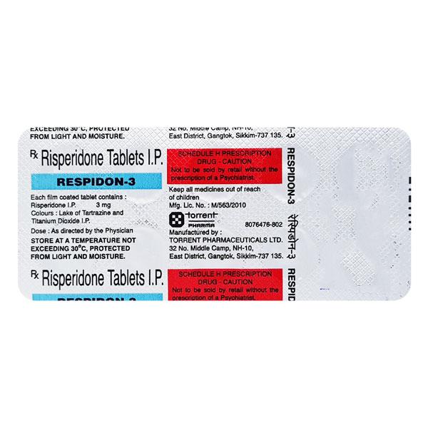 Respidon 3mg Tablet 10'S Price, Uses, Side effects, Substitutes | Netmeds