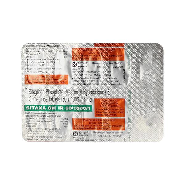 Buy SITAXA GM IR 1/50/1000 Tablet 10's Online | Netmeds