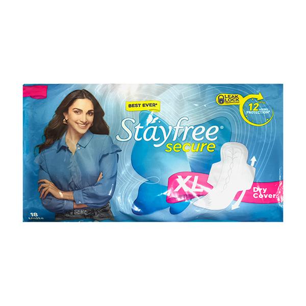 Stayfree Secure Dry Cover Sanitary Pads (XL) 18's
