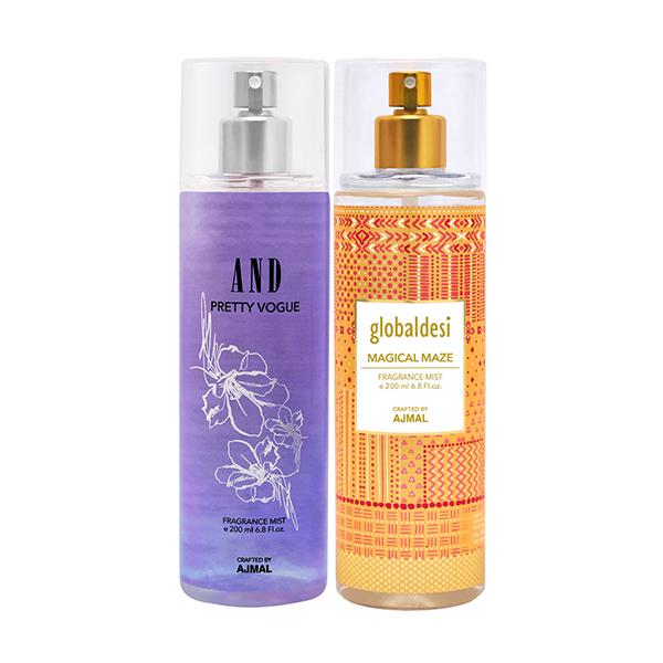 Buy AND Pretty Vogue Body Mist & Global Desi Magical Maze Body Mist 400 ...