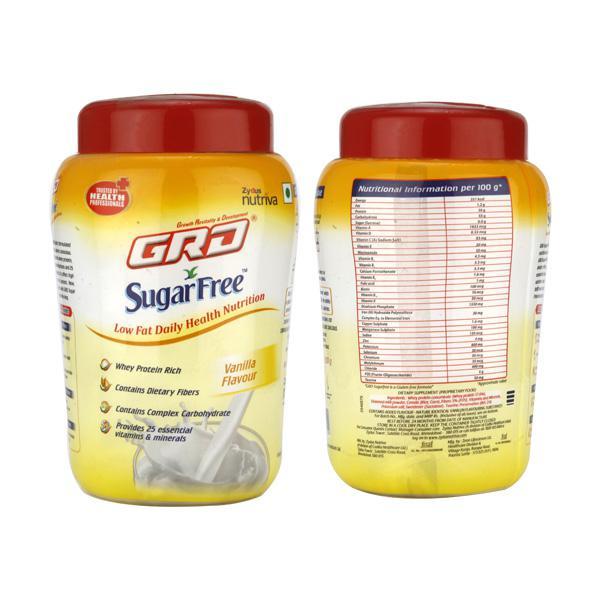 GRD Sugarfree Vanilla Flavour Powder 200gm : Price Uses Side Effects