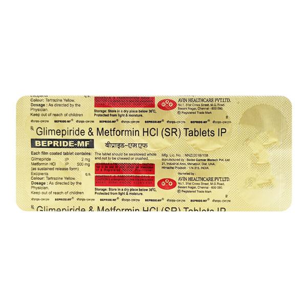Bepride MF Tablet 10'S : Price, Uses, Side Effects | Netmeds