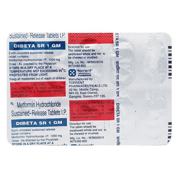 dibeta sr 1gm tablet