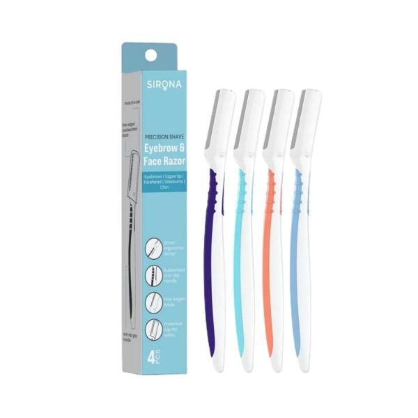 Buy Sirona Reusable Eyebrow & Face Razor For Women (Pack of 4) 1's ...