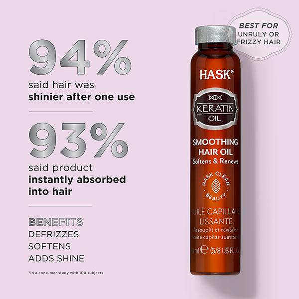 Buy Hask Keratin Smoothing Hair Oil 18 ml Online at Discounted