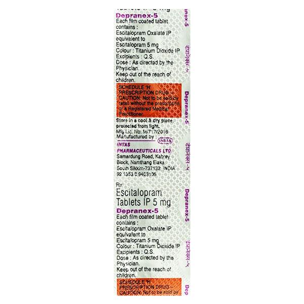 Depranex 5mg Tablet 10'S : Price, Uses, Side Effects | Netmeds