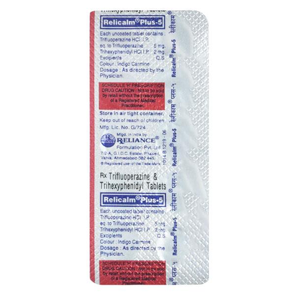 Relicalm Plus 5mg Tablet 10'S Price, Uses, Side effects, Substitutes ...
