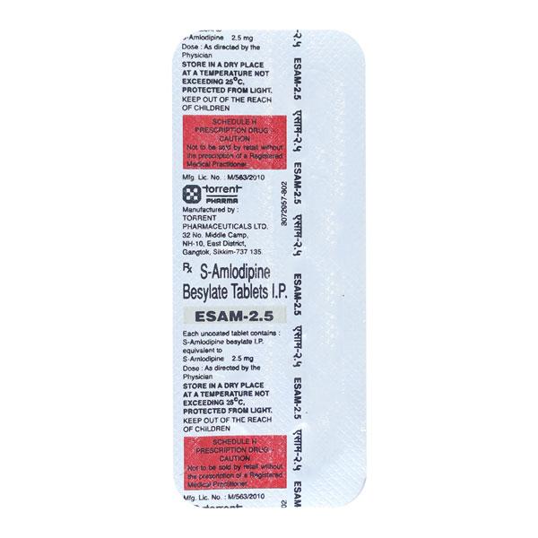 Esam 2.5mg Tablet 10'S : Price, Uses, Side Effects | Netmeds